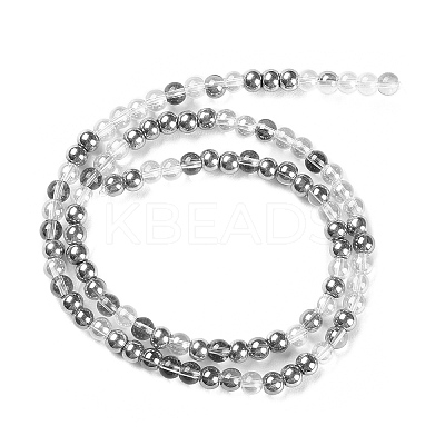 Transperant Electroplate Glass Beads Strands X-GLAA-P056-4mm-C01-1
