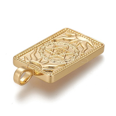 Brass Micro Pave Clear Cubic Zirconia Pendants ZIRC-Z004-01P-1