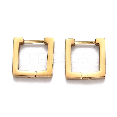 304 Stainless Steel Square Huggie Hoop Earrings STAS-H156-09A-G-1