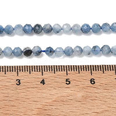Natural Devil Blue Aquamarine Beads Strands G-P629-A02-03-1