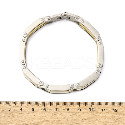304 Stainless Steel Link Chain Bracelets for Women Men BJEW-R018-09GP-1