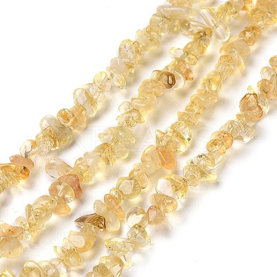 Heated Natural Citrine Chip Beads Strands G-D093-A03-1