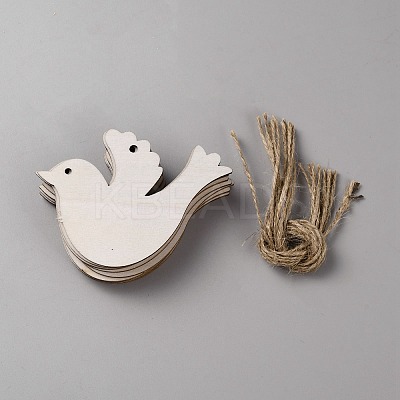 Unfinished Wood Pendant Decorations WOOD-WH20001-02-1