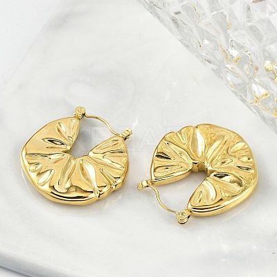 304 Stainless Steel Wrinkle Hoop Earrings For Women LS-EJEW-B113-01G-01-1