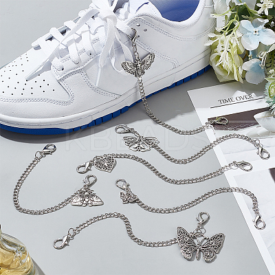 12Pcs 6 Style Alloy Curb Link Shoe Decoration Chain FIND-PHE00001-1