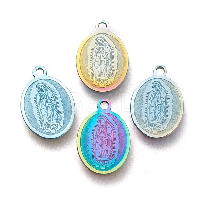 Ion Plating(IP) 304 Stainless Steel Lady of Guadalupe Charms STAS-M228-Q01-M-1