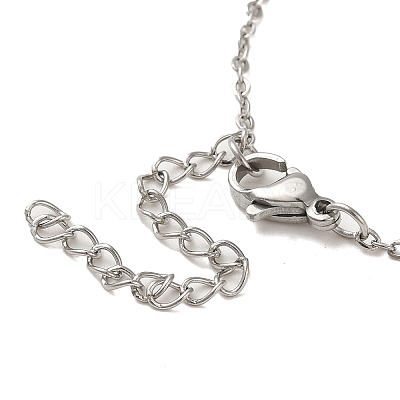 Non-Tarnish Rectangle 304 Stainless Steel Pendant Necklaces & Bracelets & Stud Earrings Sets for Women SJEW-C004-07P-1