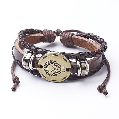 PU Leather Cord Multi-strand Bracelets BJEW-P137-B-AB-1