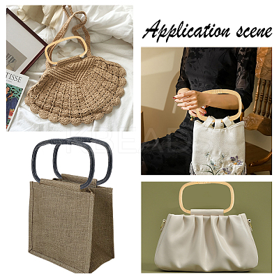 4Pcs 2 Colors Rattan Woven Bag Handles FIND-PH0004-96-1