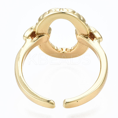 Brass Micro Pave Cubic Zirconia Cuff Rings RJEW-S045-070-NR-1