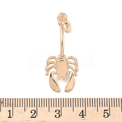 Scorpion Brass Synthetic Turquoise Curved Barbell Belly Rings LS-AJEW-L099-02G-1
