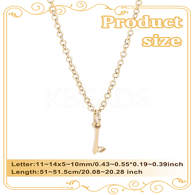 1pc 304 Stainless Steel Letter Pendant Necklaces NJEW-LP0001-39I-G-1