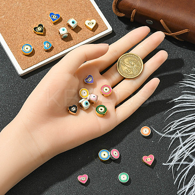 20Pcs 5 Styles Evil Eye Theme Alloy Enamel Beads FIND-YW0008-25-1
