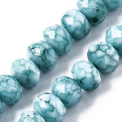Opaque Baking Paint Glass Beads Strands EGLA-N006-009B-A16-1