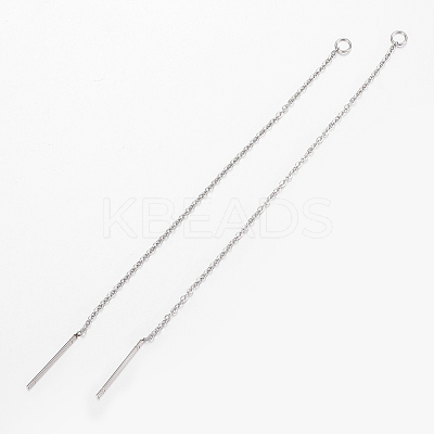 Non-Tarnish 304 Stainless Steel Chain Stud Earring Findings STAS-H434-58P-1