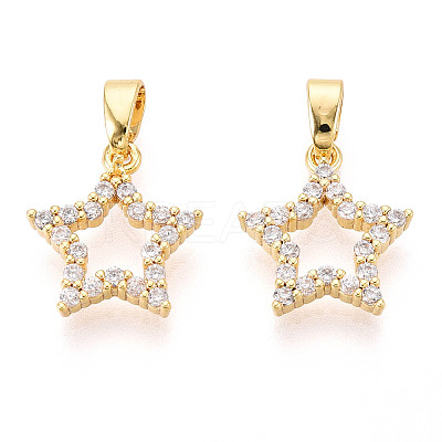 Brass Micro Pave Cubic Zirconia Charms KK-N257-62G-1