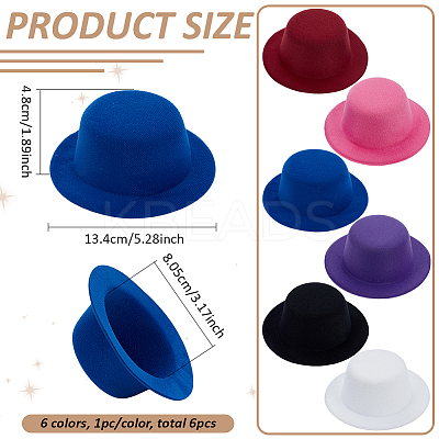 6Pcs 6 Colors EVA Fabric Hat Base DIY-BC0014-06-1