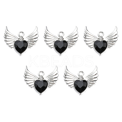Rack Plating Alloy Glass Pendants FIND-YW0001-85A-1