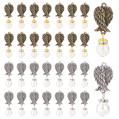 60Pcs 2 Colors Tibetan Style Alloy Pendant AJEW-PH0003-86-1