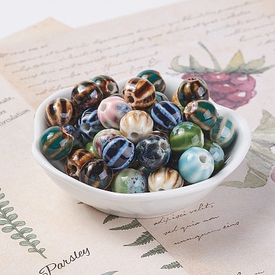 Handmade Porcelain Beads X-PORC-S498-24-M-1