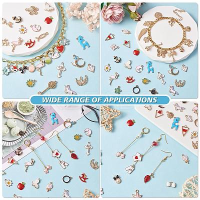 300 Pieces Wholesale Bulk Lots Jewelry Making Charms Pendant Mixed Shapes Alloy Enamel Charms for Jewelry Necklace Earring Making Crafts JX155A-1