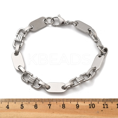 304 Stainless Steel Oval Link Chain Bracelets for Women Men BJEW-A033-04P-1