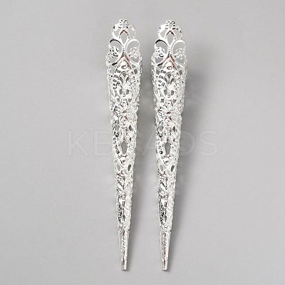 Hollow out Iron Finger Nail Tip Claw Rings AJEW-WH0282-34A-1