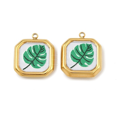 Printed 304 Stainless Steel Pendants STAS-P419-07G-05-1