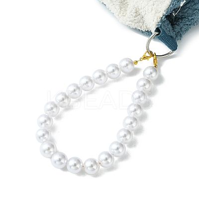 ABS Plastic Imitation Pearl Round Beaded Purse Straps AJEW-FZ00005-1