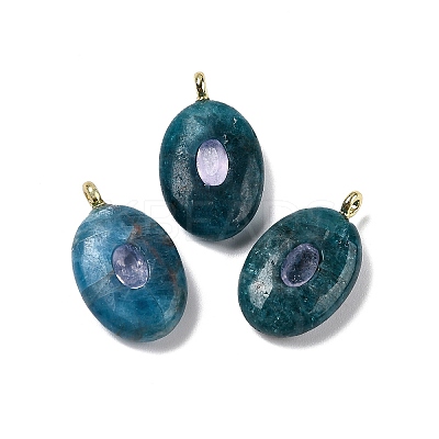 Natural Apatite & Cubic Zirconia Pendants X-G-Z076-01G-09-1