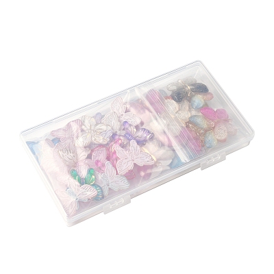 40Pcs 2 Styles Printed Translucent Acrylic  Pendants MACR-FS0002-04-1