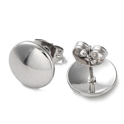 Non-Tarnish 304 Stainless Steel Flat Round Ear Studs for Women EJEW-P234-08P-1