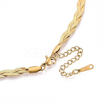 5MM 304 Stainless Steel Braided Herringbone Chain Necklaces NJEW-N058-04G-1