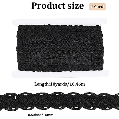 18Yards Polyester Braided Lace Trim OCOR-CY0001-88B-1