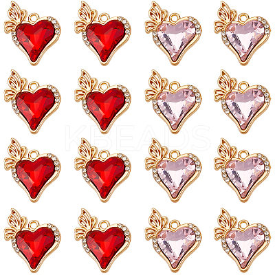 2Sets 2 Colors Alloy Rhinestone Pendants FIND-SC0015-76-1