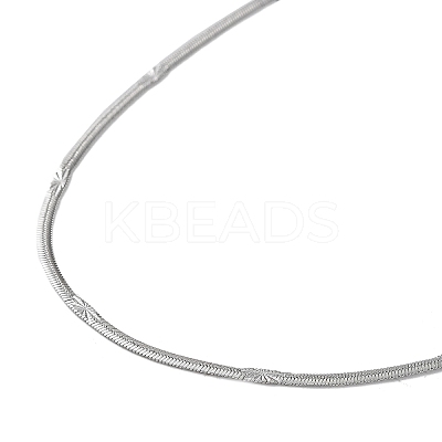 Non-Tarnish 304 Stainless Steel Flat Snake Chain Necklaces for Women NJEW-D058-03P-1
