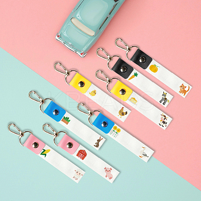 PU Leather & Cotton Name Marker Keychain AJEW-WH0514-022-1