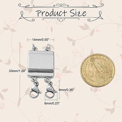 Zinc Alloy Box Magnetic Clasps Converter PALLOY-C159-01P-1
