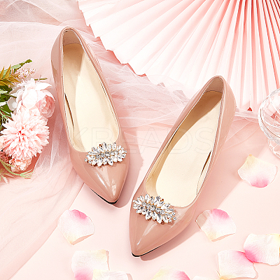 2Pcs Alloy Rhinestone Shoe Decorations FIND-CP0002-21-1
