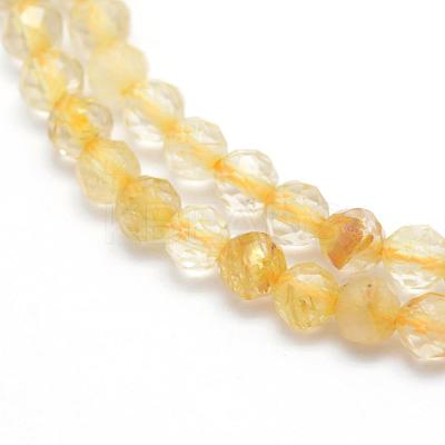 Natural Gold Rutilated Quartz Beads Strands G-E411-17-3mm-1