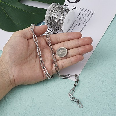 Tarnish Resistant 304 Stainless Steel Paperclip Chains STAS-R100-38-1