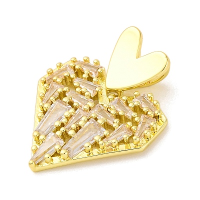 Brass Pendants with Cubic Zirconia KK-D536-06G-1