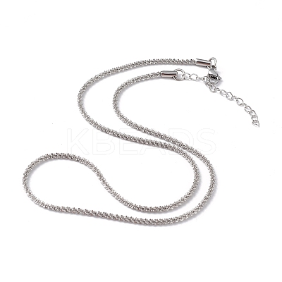 Non-Tarnish 304 Stainless Steel Bone Rope Chain Necklace for Women NJEW-I121-01B-P-1