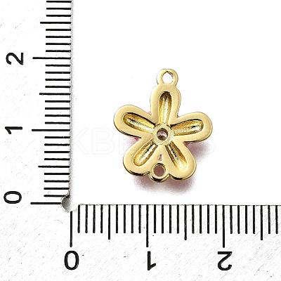 Brass Clear Cubic Zirconia Flower Connector Charms KK-P295-52G-02-1