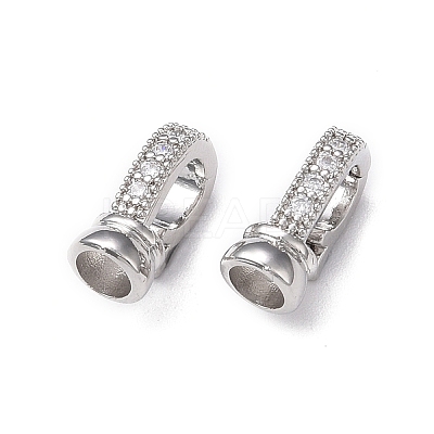 Rack Plating Brass Micro Pave Clear Cubic Zirconia Fold Over Clasps LS-KK-E080-02P-1