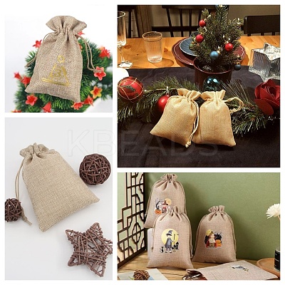 16Pcs 4 Styles Polyester Imitation Burlap Packing Pouches Drawstring Bags ABAG-BBC0001-01B-1