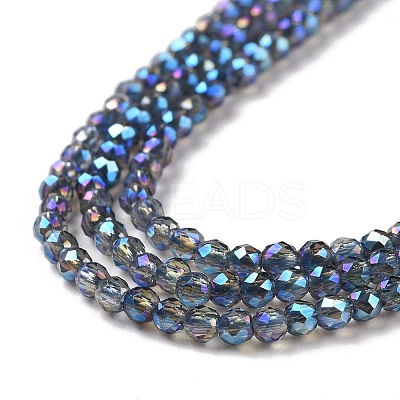 Electroplate Transparent Glass Beads Strands GLAA-H021-01A-FR05-1