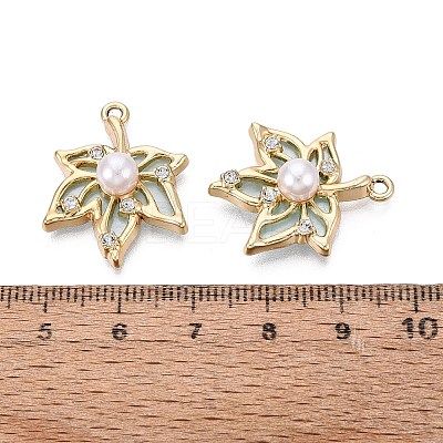Alloy with ABS Imitation Pearl & Crystal Rhinestone & Acrylic Pendants PALLOY-Q466-04G-03-1