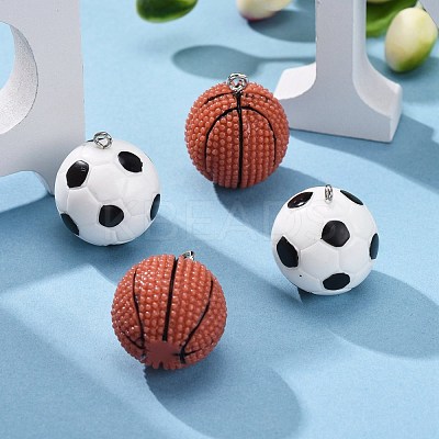 16Pcs 2 Colors Opaque Resin Pendants RESI-LS0001-03P-1