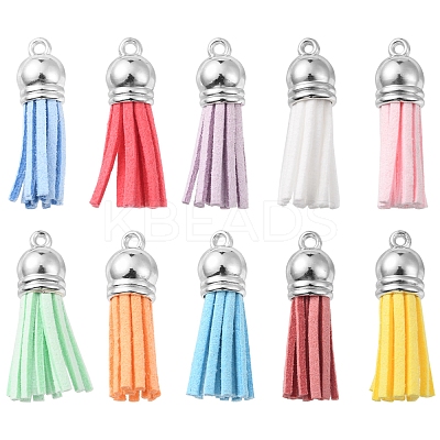 10Pcs 10 Style Faux Suede Tassel Pendant Decorations FIND-YW0001-96-1